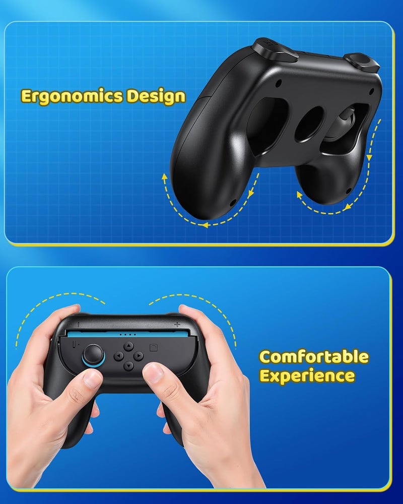 FYOUNG Grips for Nintendo Switch 2, Grip for Joycon 2 with Dual Size, Comfort Ergonomic Grip Case for Kids & Adults Hand, Reduce Hand Fatigue, Family Gaming Switch Accessories (4 Packs) - Image 5